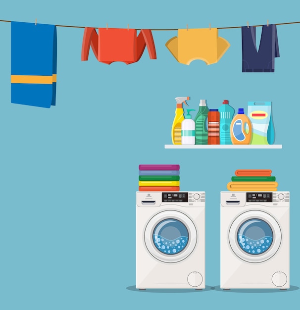 Wash machine with laundry service icons