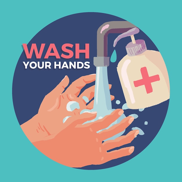 Vector wash your hands concept