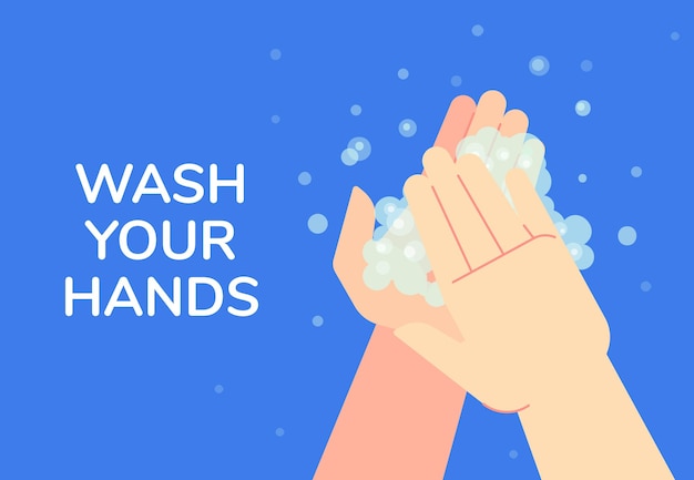 Wash your hands, info banner.