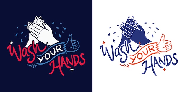 Wash your hands lettering