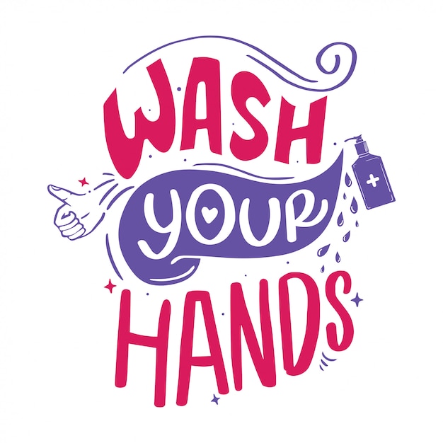 Wash your hands lettering