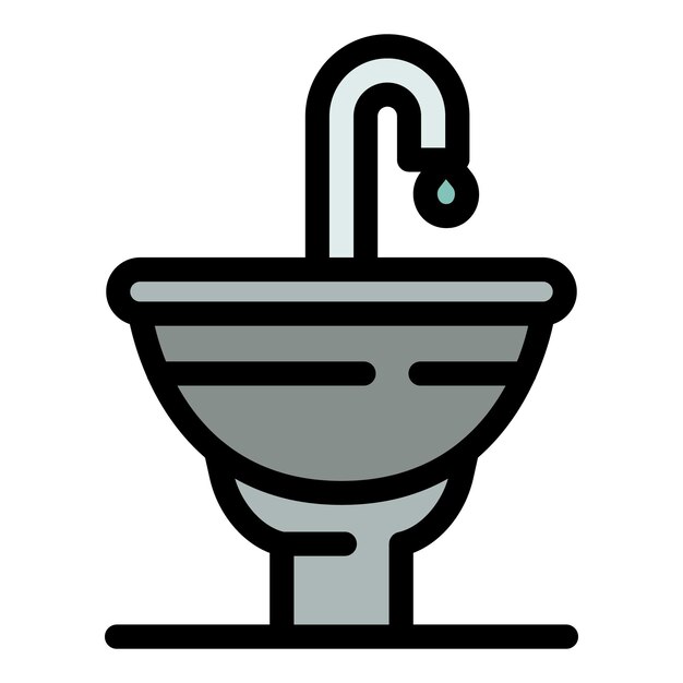 Икона раковины Контур векторной иконы раковины цвет плоский изолированный