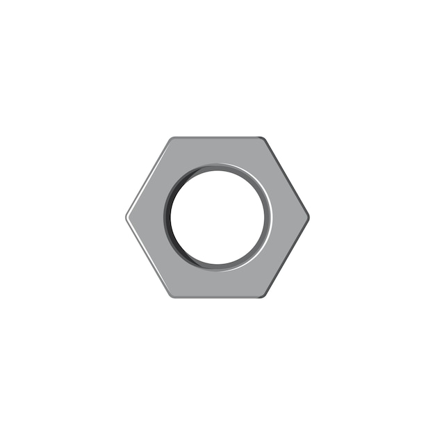 Washer hexagon nut isolated screw fastener icon