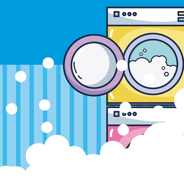 Washer machine laundry vector illustration graphic design