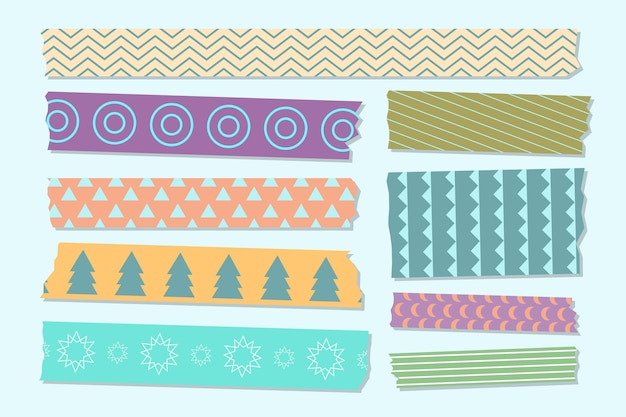 Vector washi tape collection concept