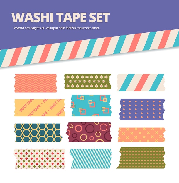 Washi tape set illustrazione