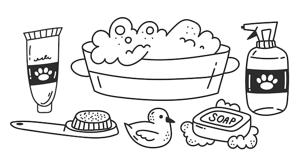 세척 목욕 비누 거품 홈 살롱 라인 아트 개념 애완 동물 미용 세트 도구
