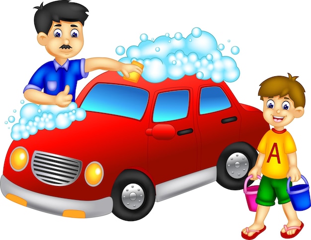washing car together