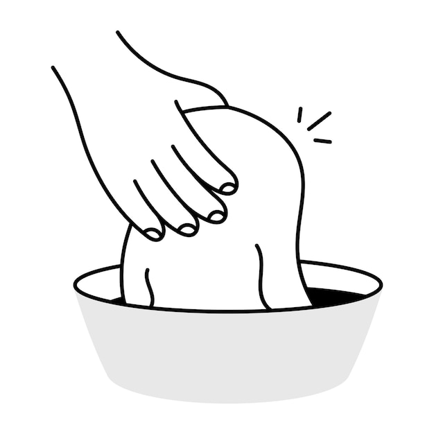 Washing cloth doodle icon design