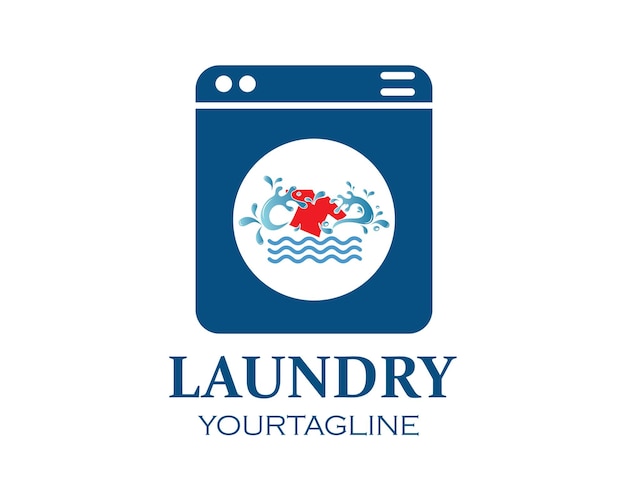 Washing clothes logo icon vector of laundry service design template