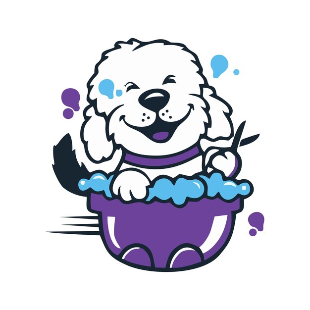 Premium Vector Washing Dog premium-vector-washing-dog