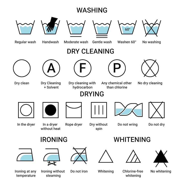 Vector washing and dry cleaning drying and ironing or whitening isolated icons