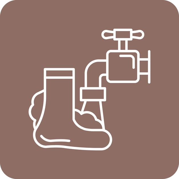 洗フットベクトルアイコンは衛生ルーティンのアイコンセットに使用できます