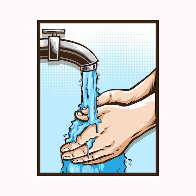 Washing hand logo illustration