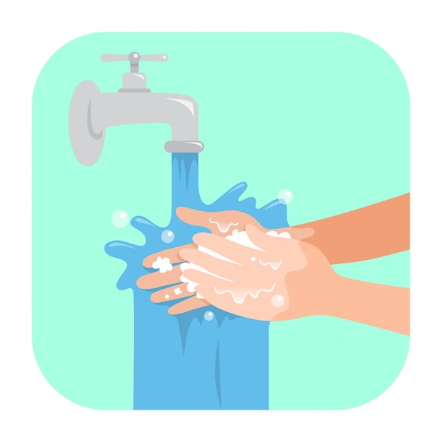 Washing hands with soap