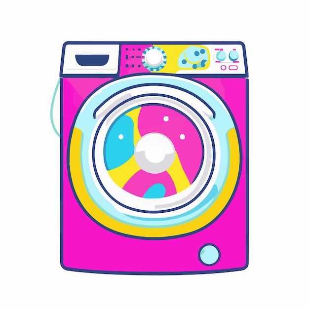 Vector washing machine cartoon illustration