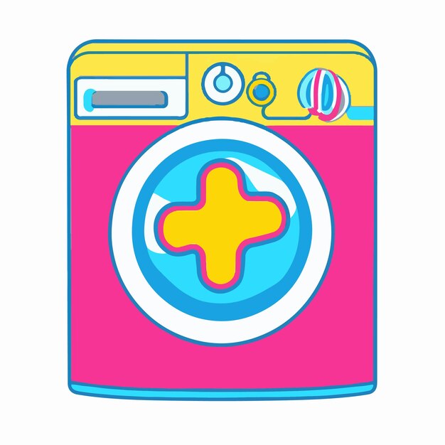 Vector washing machine cartoon illustration