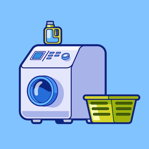 Washing machine cartoon vector illustration