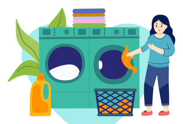 Washing Machine Concept Illustration Stylish and Beutiful