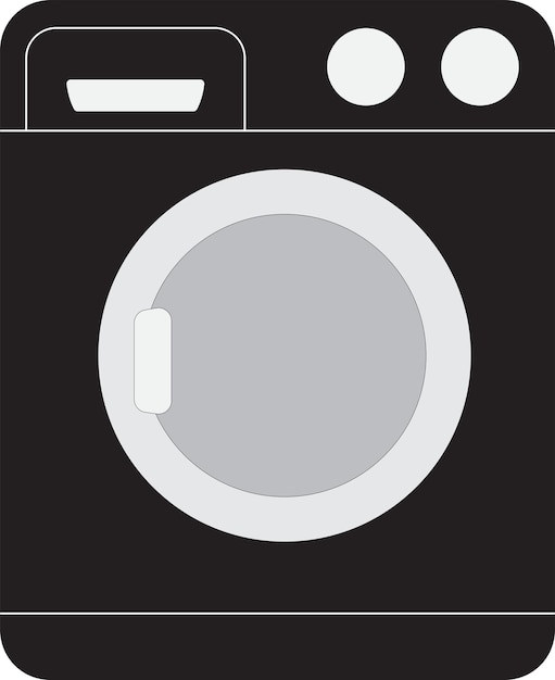 Washing machine flat icon vector illustration household appliance laundry symbol