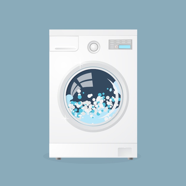 washing machine in flat style