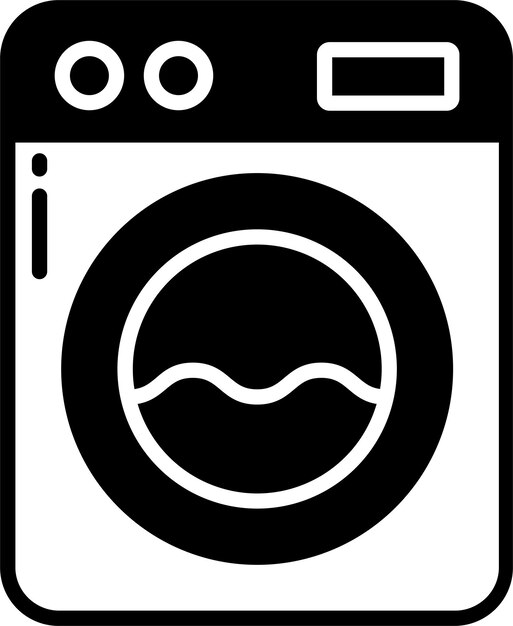 Vector washing machine glyph and line vector illustration