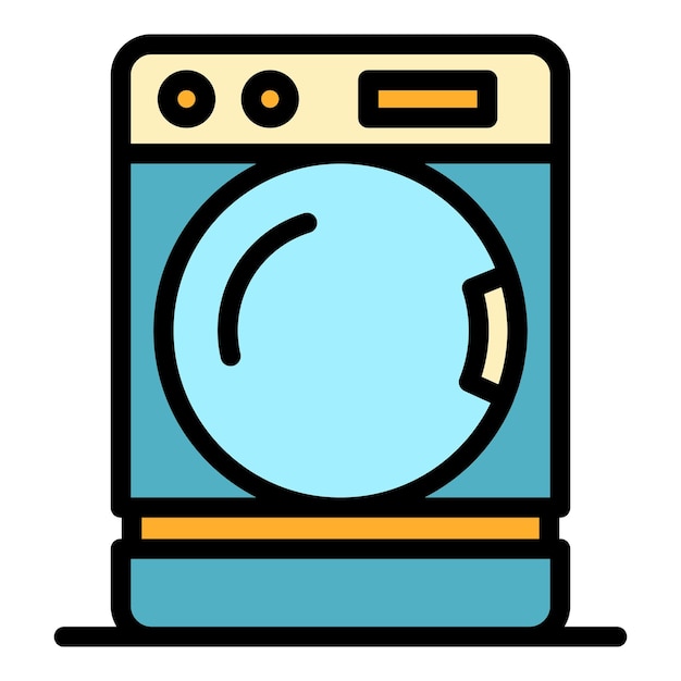 Washing machine icon Outline washing machine vector icon color flat isolated