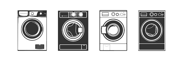 Washing machine icon set Vector illustration design