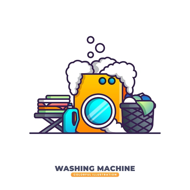 Vector washing machine illustration