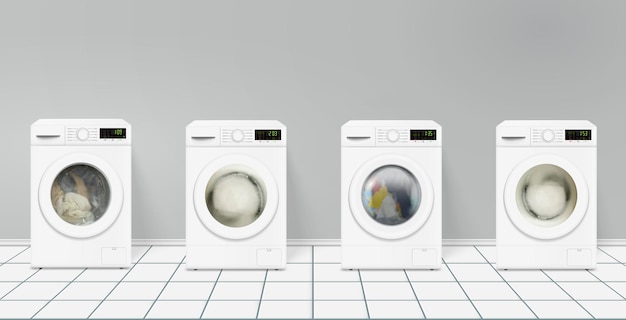 Washing machine in laundromat