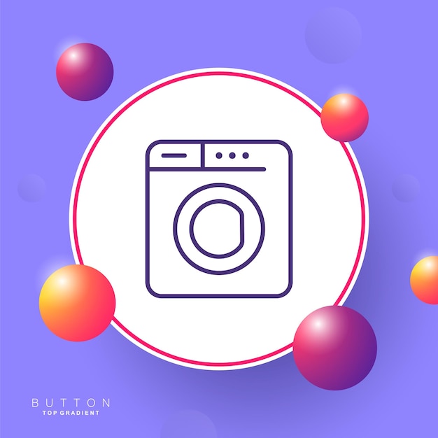 Washing machine line icon. Household appliances, wash, dirty laundry, bed sheets, linen, bedclothes,