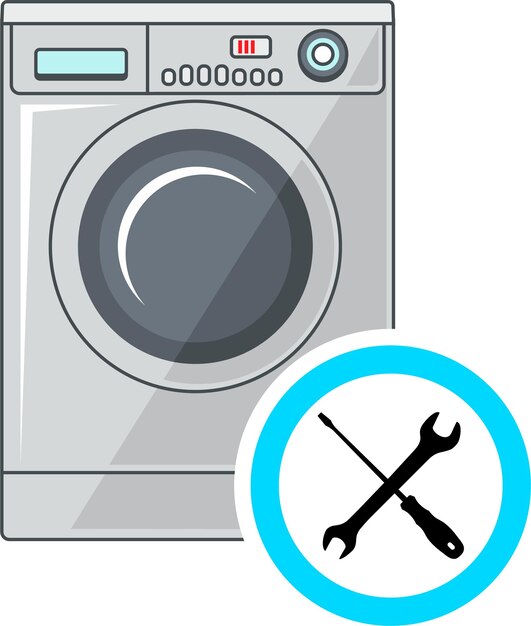 Washing Machine Repair Service. Vector illustration.