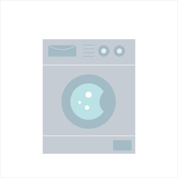 Векторная иллюстрация пральной машины в плоском стиле