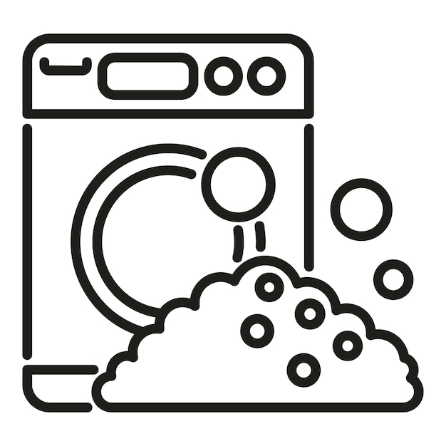 Premium Vector Washing machine wash soap bubbles icon outline vector