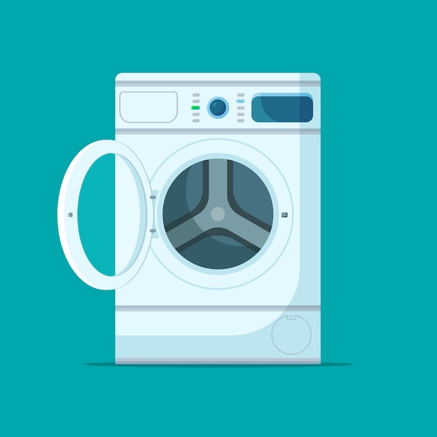 벡터 세탁기 세탁물 집안일을 위한 현대식 세탁 기기