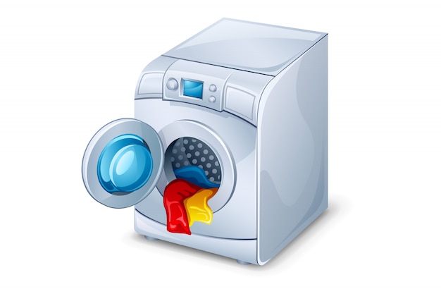 Vector washing machine with clothes