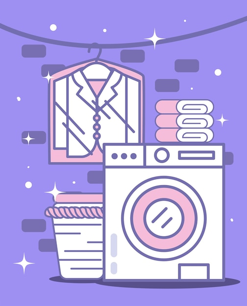 Washing machine with laundry icons