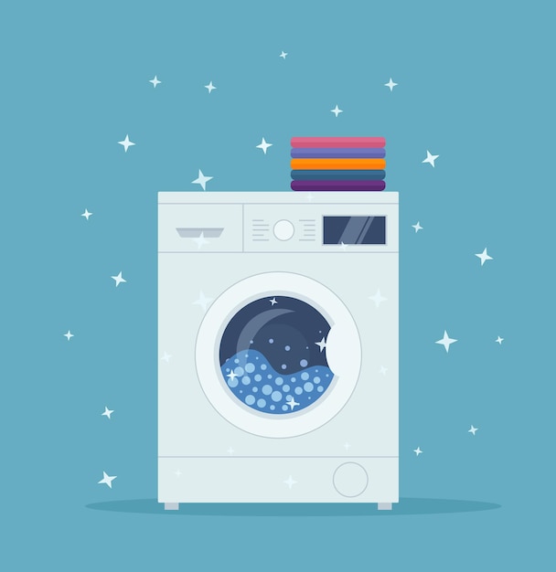 Washing machines. flat vector illustration. eps 10