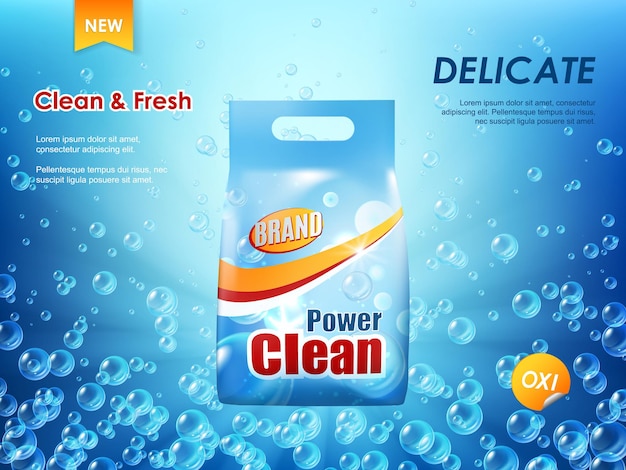 Washing powder packaging, laundry detergent