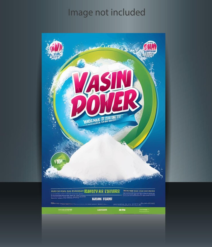 Vector washing powder poster flyer design