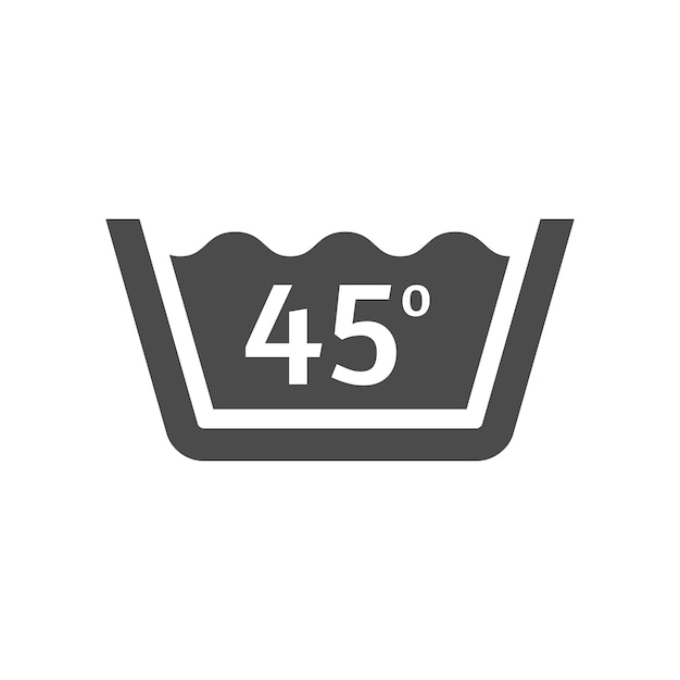 Washing temperature icon in black and white