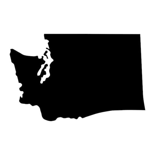 Vector washington black map on white background