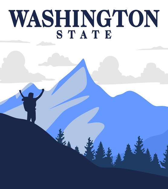 washington state with beautiful sky