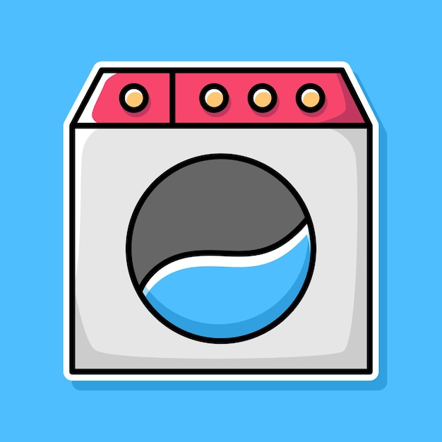 wasmachine cartoon ontwerp