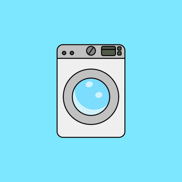 wasmachine cartoon stijl platte vectorillustratie