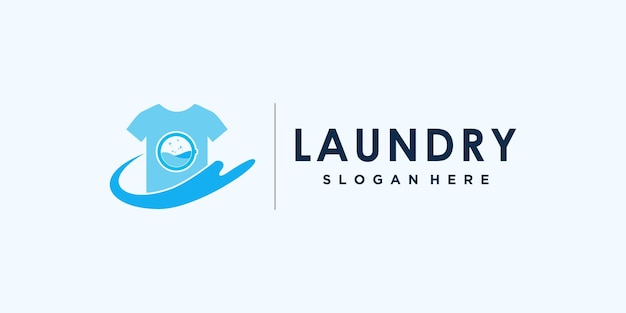 Wasmachine logo-ontwerpbundel met uniek concept Premium Vector