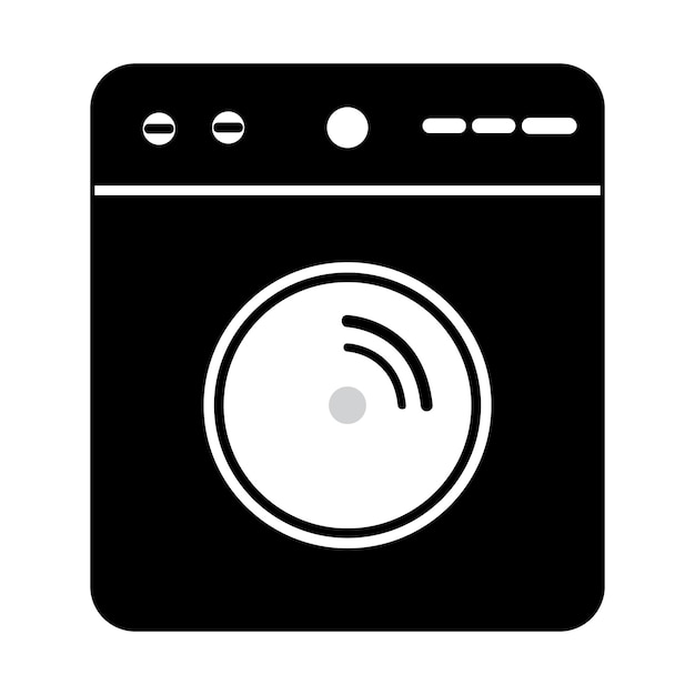 Wasmachine pictogram logo vector ontwerpsjabloon