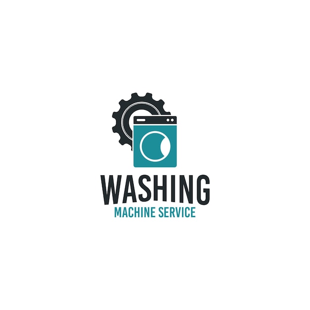 Wasmachine service logo ontwerp vector