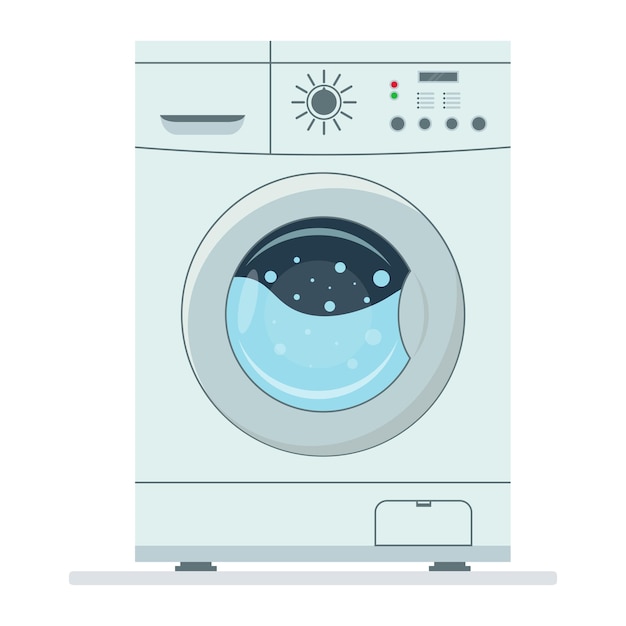 Wasmachine Vlakke stijl Vectorillustratie