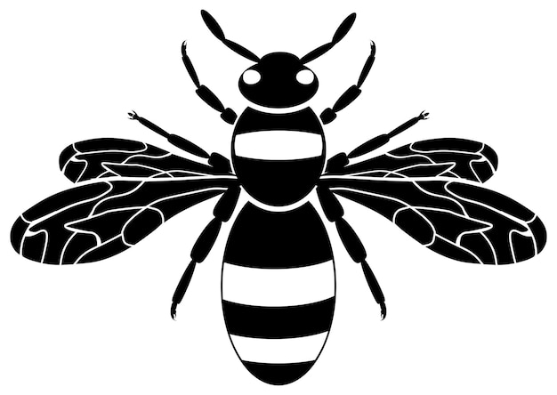 Vector wasp icon. bee icon. insect wasp, black wasp silhouette. a stinging insect. flat design. vector